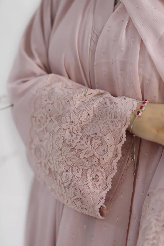 Blush Lace Abaya