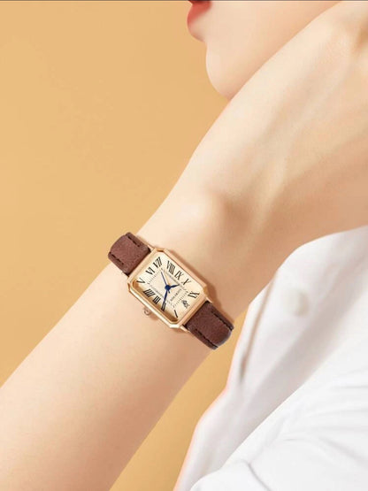 Everyday Luxe - Brown Leather Strap Watch