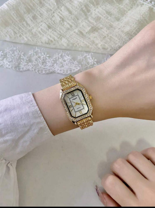 Golden Roman Numeral Dial Watch